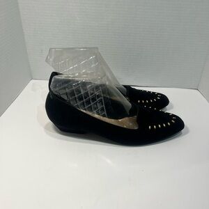 Selby Black and Gold Studded Women's Flats